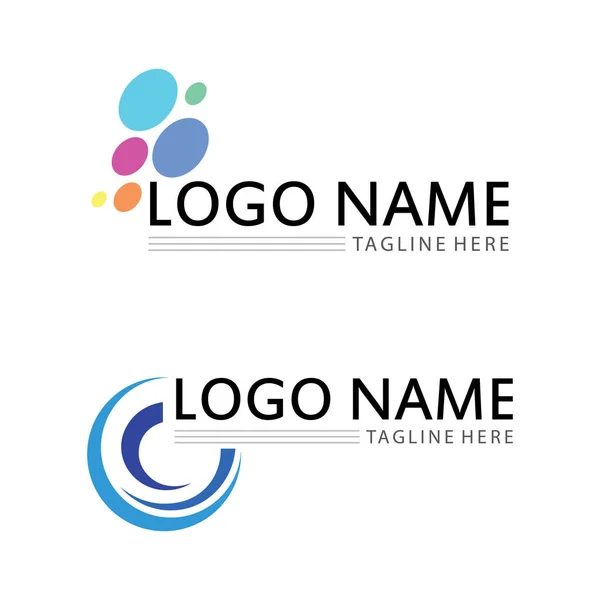 Círculo Logotipo Símbolo Ícone Vetor Aplicativo Modelo —  Vetores de Stock