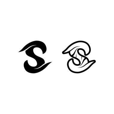 S harfi logo tasarım vektörü
