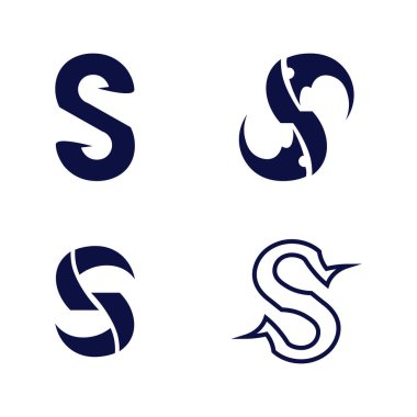 S harfi logo tasarım vektörü
