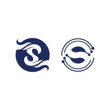 S harfi logo tasarım vektörü
