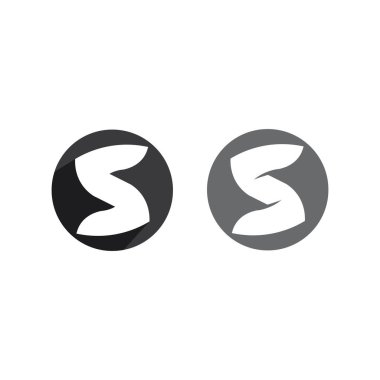 S harfi logo tasarım vektörü