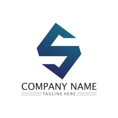 S harfli şirket logosu tasarım vektörü.