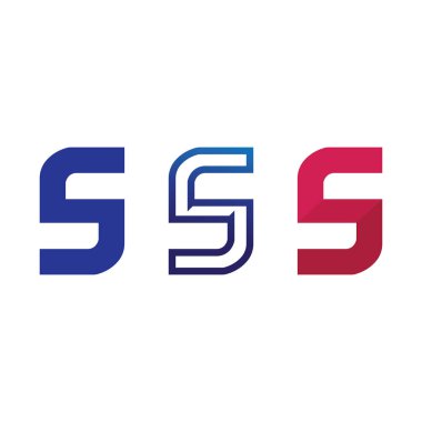 S harfli şirket logosu tasarım vektörü.