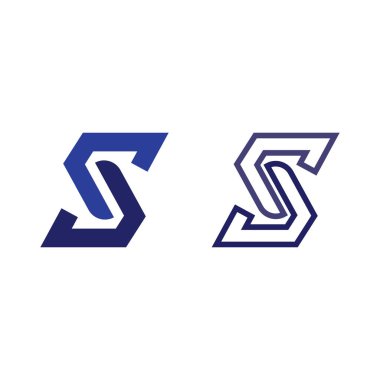S harfli şirket logosu tasarım vektörü.