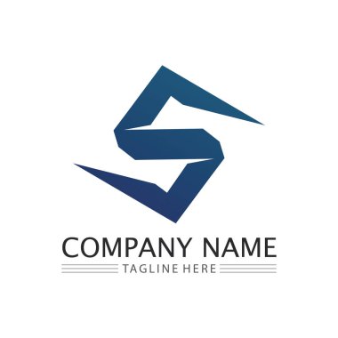 S harfli şirket logosu tasarım vektörü.
