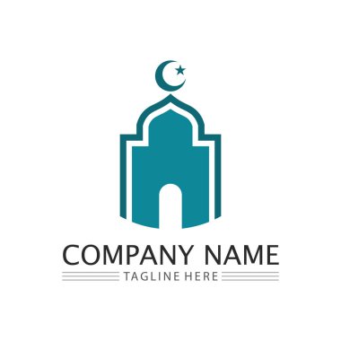 İslami simge ve Ramadhan logo tasarım vektör grafik işareti