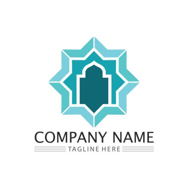 İslami simge ve Ramadhan logo tasarım vektör grafik işareti