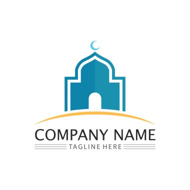 İslami simge ve Ramadhan logo tasarım vektör grafik işareti