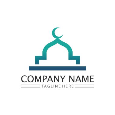 İslami simge ve Ramadhan logo tasarım vektör grafik işareti