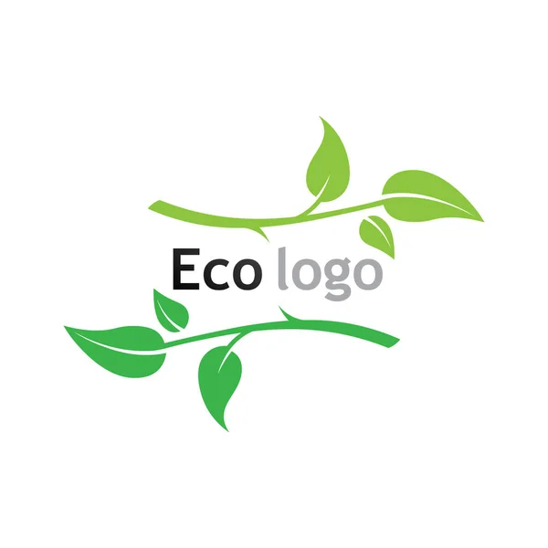 Eco Energy Vector Logo Con Símbolo Hoja Color Verde Con — Archivo Imágenes Vectoriales