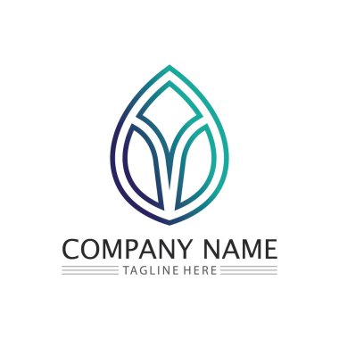 Yeşil ağaç yaprağı ekoloji doğa elementi vektörü logoları