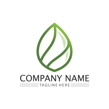 Yeşil ağaç yaprağı ekoloji doğa elementi vektörü logoları