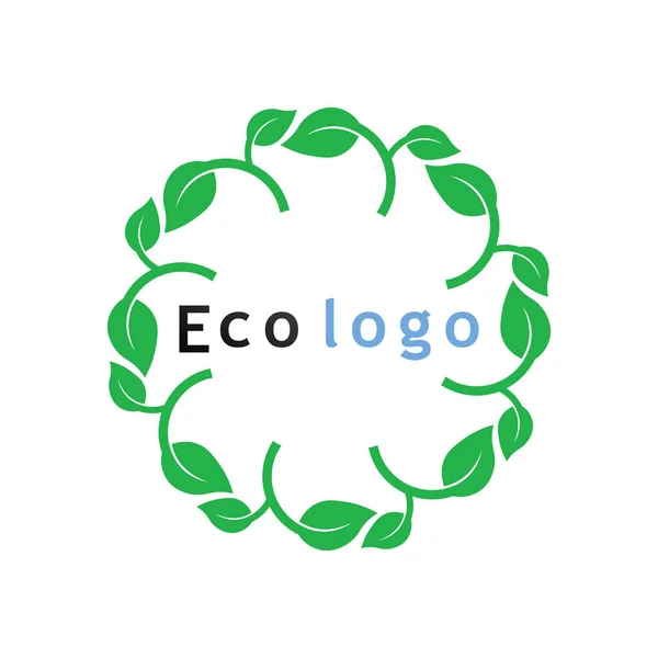 Logos Verde Albero Foglia Ecologia Natura Elemento Vettore — Vettoriale Stock