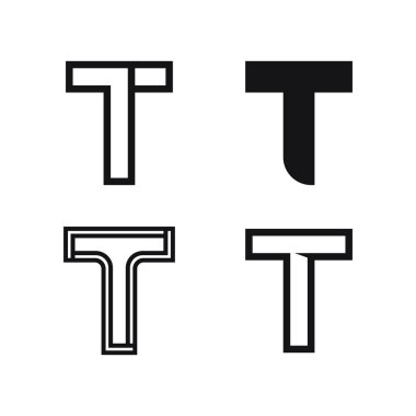 T harfi logo resmi ve yazı tipi T tasarım grafik vektörü 