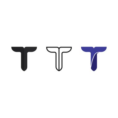 T harfi logo resmi ve yazı tipi T tasarım grafik vektörü 