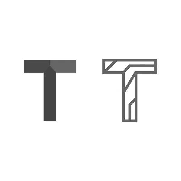 文字Tのロゴ画像とフォントTのデザイングラフィックベクトル — ストックベクタ