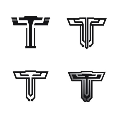 T harfi logo resmi ve yazı tipi T tasarım grafik vektörü 