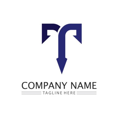T harfi logo resmi ve yazı tipi T tasarım grafik vektörü 
