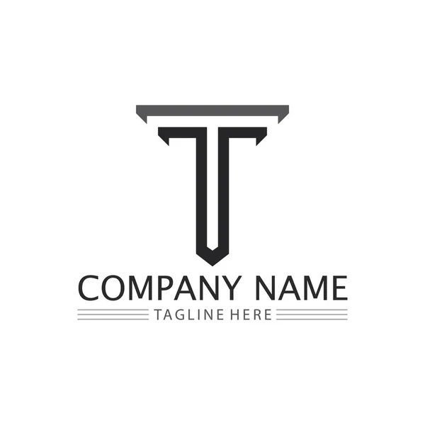 T harfi logo resmi ve yazı tipi T tasarım grafik vektörü 