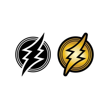 Flash Electric Logo Vector simge tasarım şablonu. Bolt Enerji Simgesi. Elektrik logosu flaş vektör cıvatası