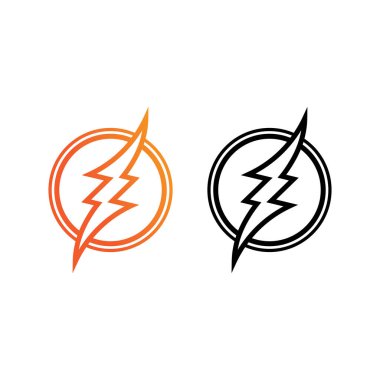 Flash Electric Logo Vector simge tasarım şablonu. Bolt Enerji Simgesi. Elektrik logosu flaş vektör cıvatası