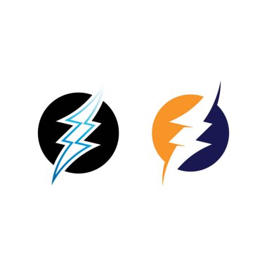 Flash Electric Logo Vector simge tasarım şablonu. Bolt Enerji Simgesi. Elektrik logosu flaş vektör cıvatası