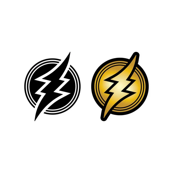 Flash Electric Logo Vector Ikon Illusztráció Design Sablon Bolt Energy — Stock Vector