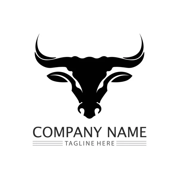 Taureau Corne Vache Logo Symbole Icône Modèle App — Image vectorielle
