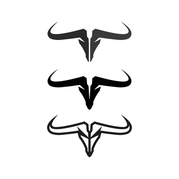 Bull Vaca Chifre Logotipo Símbolo Modelo Ícones App —  Vetores de Stock