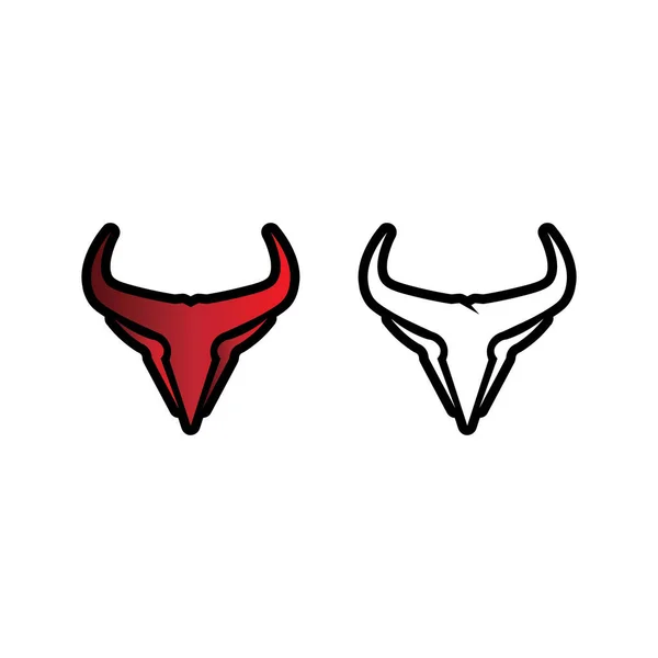Bull Vaca Chifre Logotipo Símbolo Modelo Ícones App — Vetor de Stock