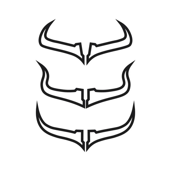 Bull Cow Horn Logo Symbol Template Icons App — Stockový vektor