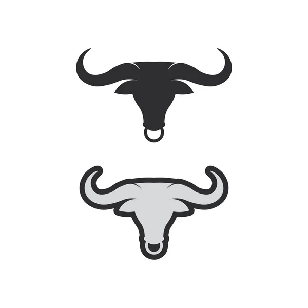 Bull Bufalo Chifre Logotipo Símbolo Modelo Ícones App —  Vetores de Stock