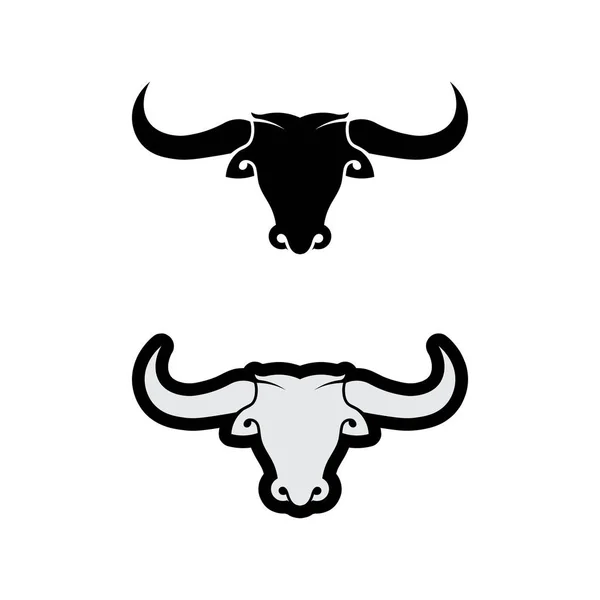 Stier Und Büffelhorn Logo Und Symbolvorlage Symbole App — Stockvektor