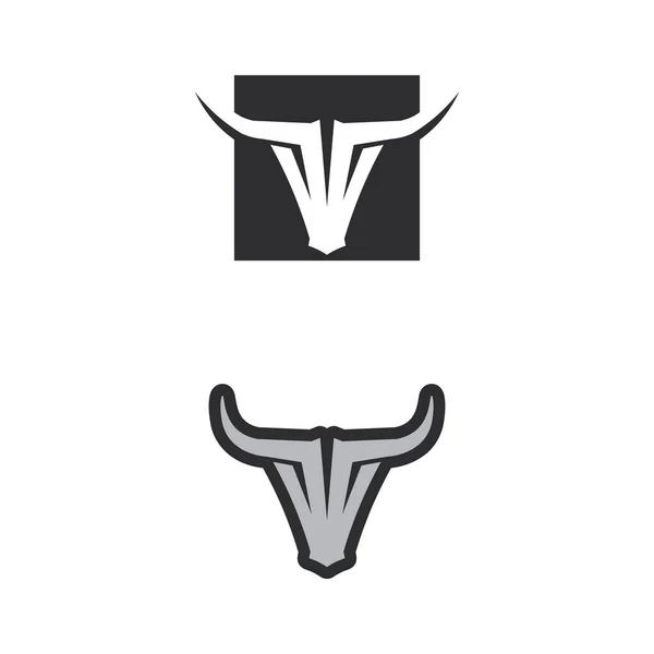Toro Búfalo Logotipo Cuerno Símbolo Plantilla Iconos Aplicación — Vector de stock