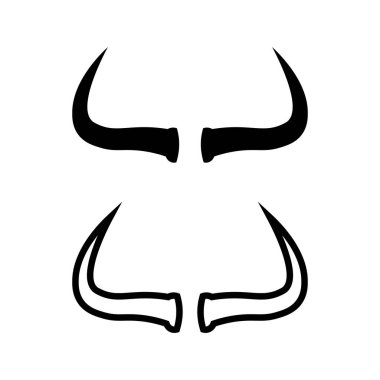 Boğa boynuzu ineği ve bufalo logosu ve sembol simge simgeleri uygulaması