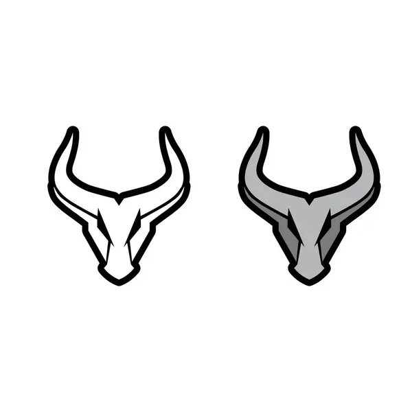 Bull Horn Och Buffel Logotyp Och Symbol Mall Ikoner App — Stock vektor