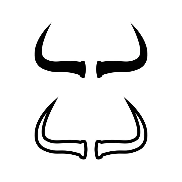 Boğa Boynuzu Ineği Bufalo Logosu Sembol Simge Simgeleri Uygulaması — Stok Vektör