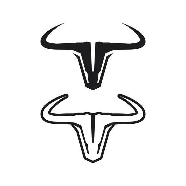 Bullenhornkuh Und Büffel Logo Und Symbolvorlage Symbole App — Stockvektor