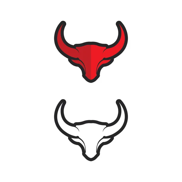 Bull Logo Horn Cow Buffalo Animal Symbols Vector Template Icons — Stock Vector