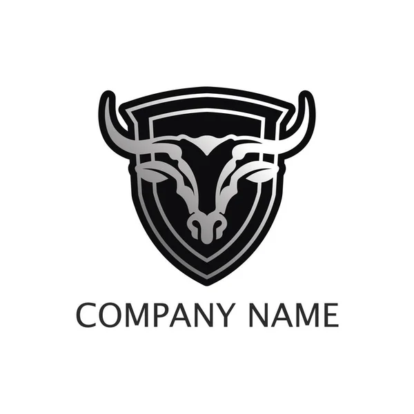 Bull Logo Cuerno Vaca Buffalo Animal Símbolos Vector Plantilla Iconos — Archivo Imágenes Vectoriales