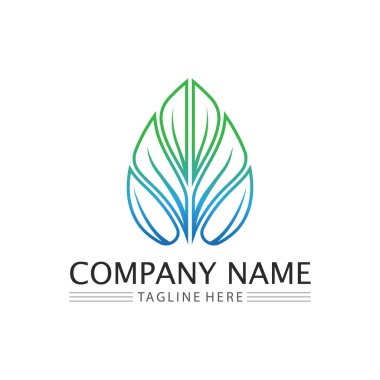 Ağaç logosu vektör illüstrasyon tasarımı. Ağaç logosundan bir ağaç şablonunun vektör silueti ve yaşam tasarımı illüstrasyonunun kök ağacı