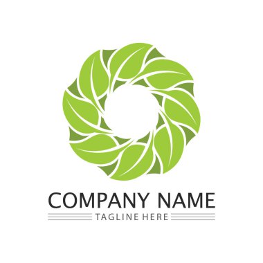 Ağaç logosu vektör illüstrasyon tasarımı. Ağaç logosundan bir ağaç şablonunun vektör silueti ve yaşam tasarımı illüstrasyonunun kök ağacı