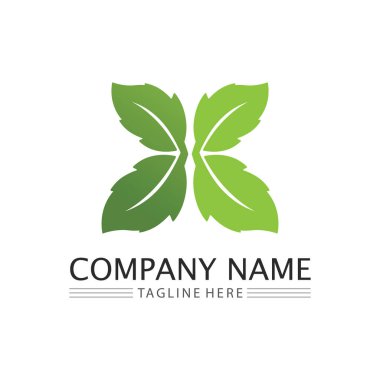 Ağaç logosu vektör illüstrasyon tasarımı. Ağaç logosundan bir ağaç şablonunun vektör silueti ve yaşam tasarımı illüstrasyonunun kök ağacı