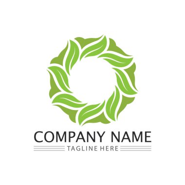 Ağaç logosu vektör illüstrasyon tasarımı. Ağaç logosundan bir ağaç şablonunun vektör silueti ve yaşam tasarımı illüstrasyonunun kök ağacı