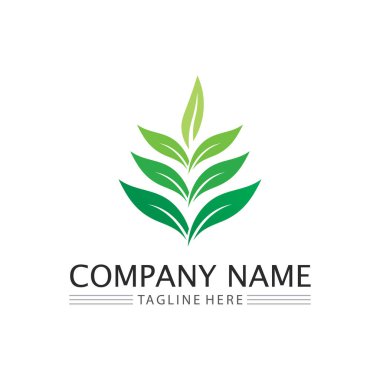 Ağaç logosu vektör illüstrasyon tasarımı. Ağaç logosundan bir ağaç şablonunun vektör silueti ve yaşam tasarımı illüstrasyonunun kök ağacı