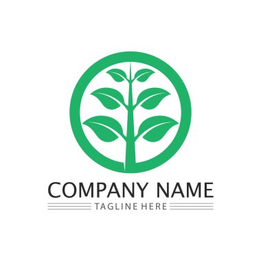 Ağaç logosu vektör illüstrasyon tasarımı. Ağaç logosundan bir ağaç şablonunun vektör silueti ve yaşam tasarımı illüstrasyonunun kök ağacı