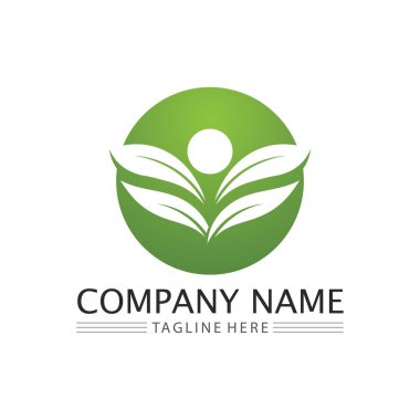 Ağaç logosu vektör illüstrasyon tasarımı. Ağaç logosundan bir ağaç şablonunun vektör silueti ve yaşam tasarımı illüstrasyonunun kök ağacı