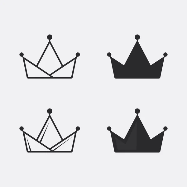Crown Logó Királynő Király Logó Tervezéssablon Vektor Illusztráció — Stock Vector