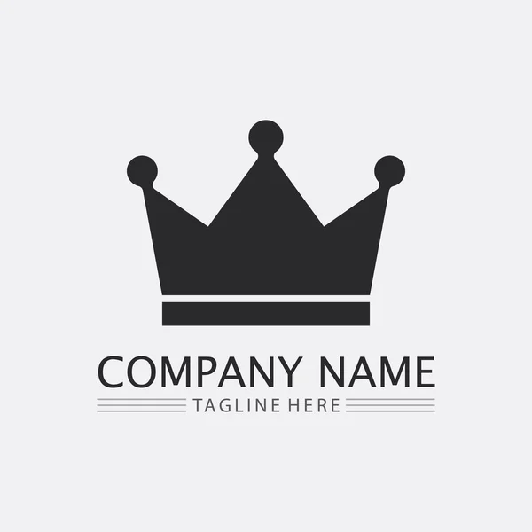 Crown Logo Queen King Logo Designtemplate Vector Illustration — Stock Vector