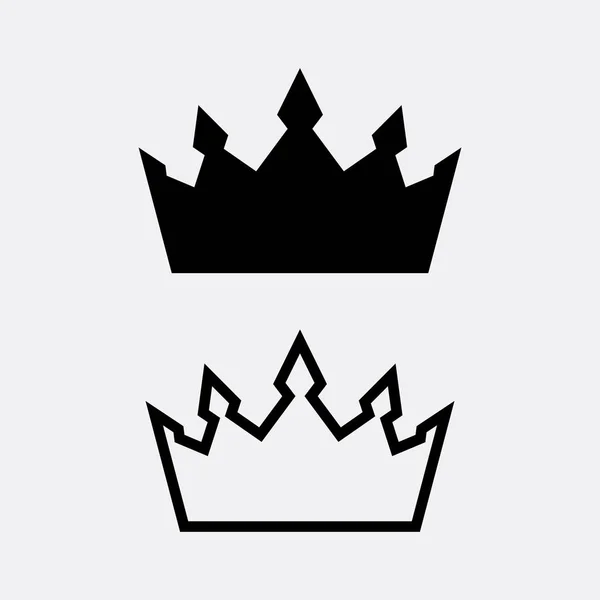 Crown Logó Királynő Király Logó Tervezéssablon Vektor Illusztráció — Stock Vector